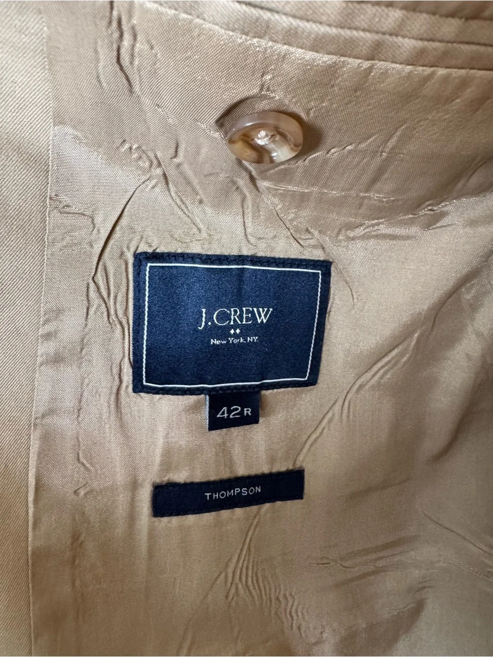 J. Crew Men's Tan Cotton Suit Jacket & Pants